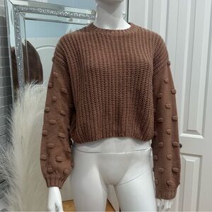 Brown Textured Women's Sweater